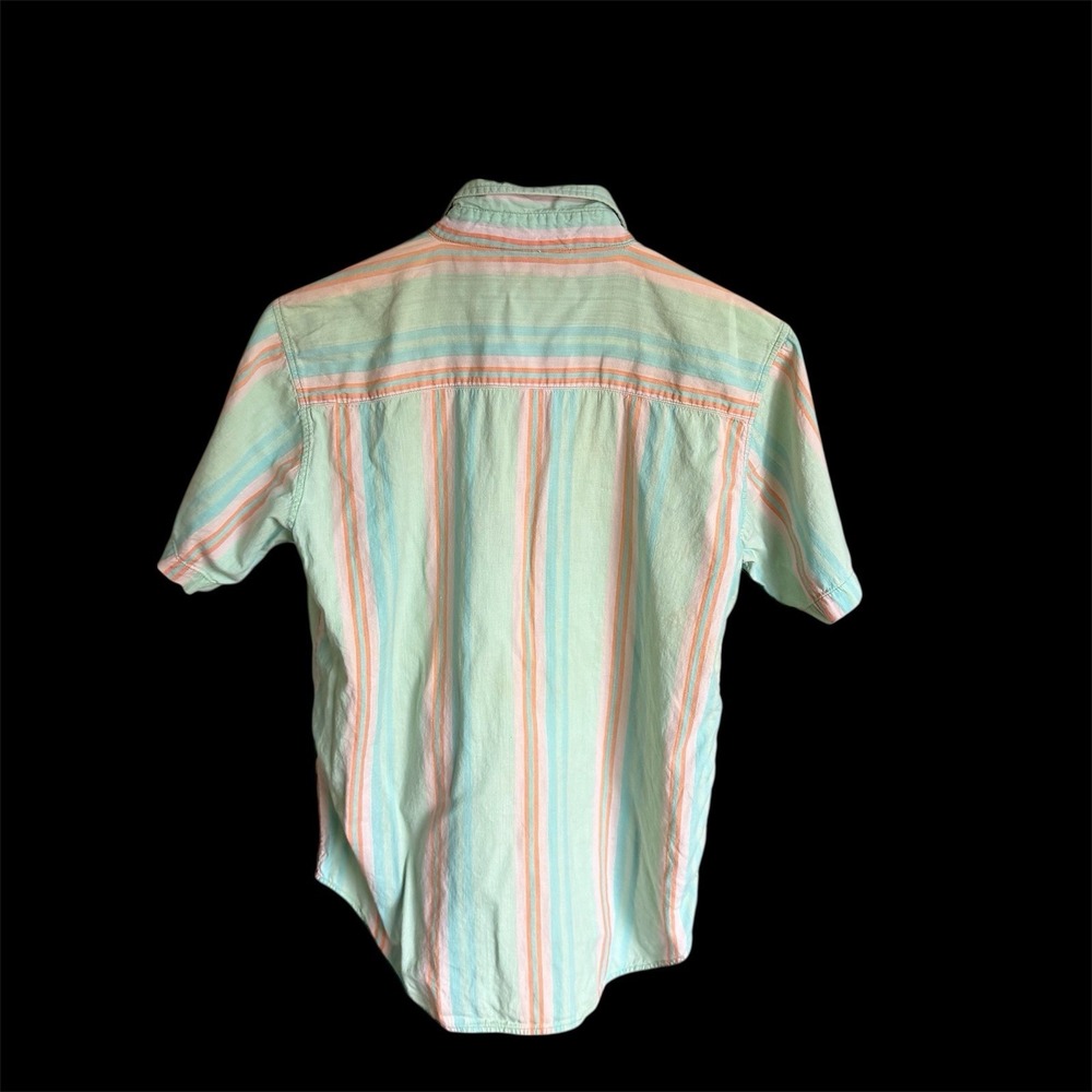 Women's Shah Safari Short Sleeve Button Up Striped Bundle 3 Lot Sz Small Vintage - Picture 4 of 11